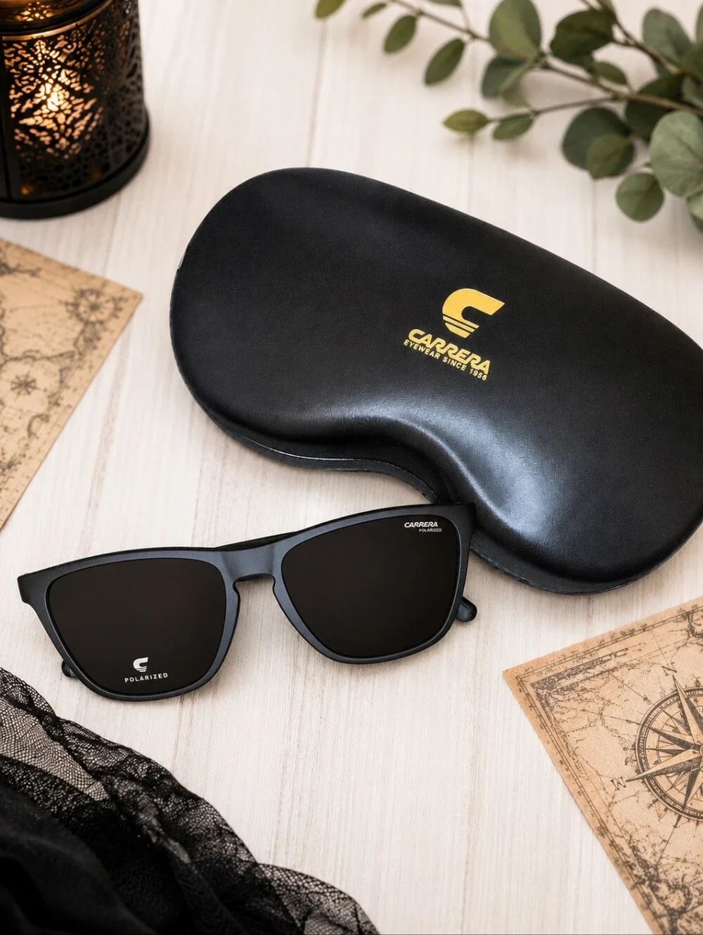 Carrera 8058/S Polarized Sunglasses Black 003/M9 Unisex NWOT w/ Case